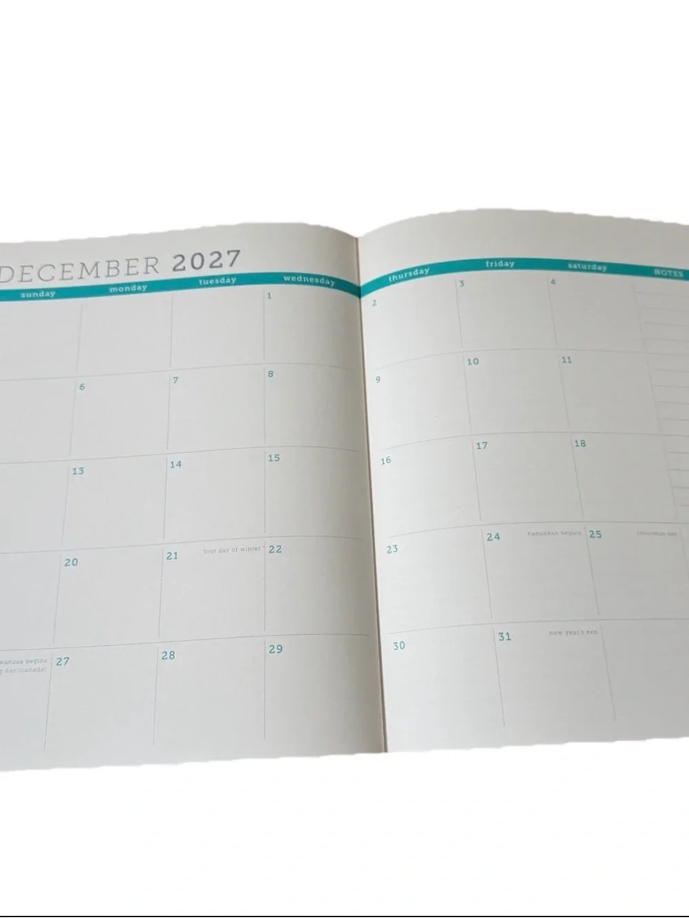 Clementine Paper inc. 17-month Large Size Planner 11x9” Green Stripes 2026-2027